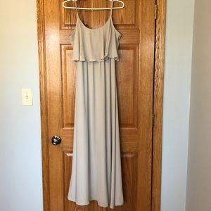 Show Me Your Mumu: Caitlin Ruffle Maxi Dress:Show me the ring crisp. XS